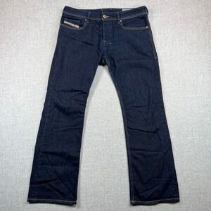 Diesel ZATINY Jeans Mens 32x30 Regular Bootcut Dark Wash Blue Denim 084HN Y2K
